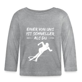 Speed Skating Faster Than You Gift - Organic Baby Long Sleeve T-Shirt - heather grey - Front