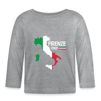 Firenze Italie Florence Carte Régions Italie - T-shirt manches longues bio Bébé - gris chiné - Devant