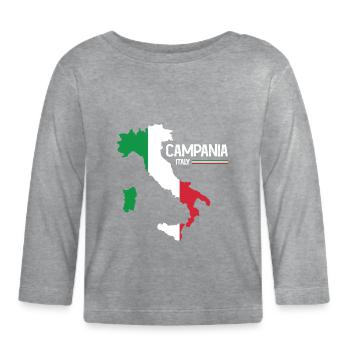 Campanie Italie Campanie Carte Région Italie - T-shirt manches longues bio Bébé - gris chiné - Devant