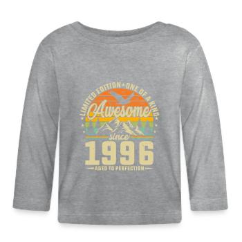 Vintage 1996 - Born Legends Birthday - Organic Baby Long Sleeve T-Shirt - heather grey - Front