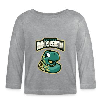Marine Conservation - T-shirt manches longues bio Bébé - gris chiné - Devant