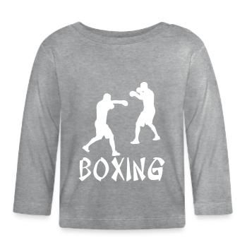 Boxen - Baby Bio-Langarmshirt - Grau meliert - Vorne