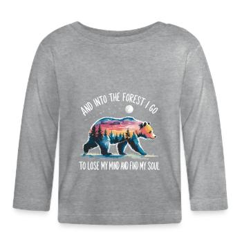 Nature Forêt Détente Nature Conservation Ours Temps Mort - T-shirt manches longues bio Bébé - gris chiné - Devant