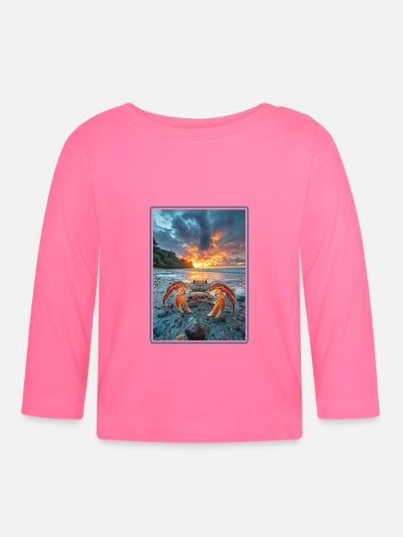 Krabbe Krabben - Baby Bio-Langarmshirt - Azalea