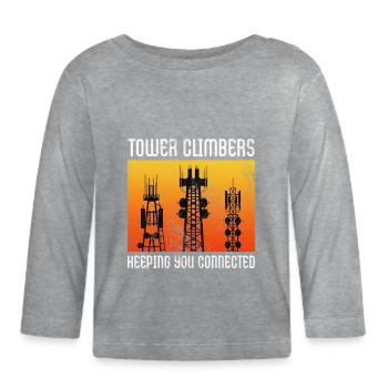Tower Climbers vous permet de rester connecté - T-shirt manches longues bio Bébé - gris chiné - Devant