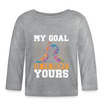 Eishockey Torwart Eishockey Torhüter - Baby Bio-Langarmshirt - Grau meliert - Vorne