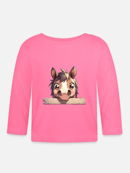 Pferde Pferd - Baby Bio-Langarmshirt - Azalea
