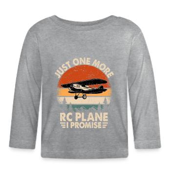 Nur noch ein RC-Flugzeug, versprochen - Baby Bio-Langarmshirt - Grau meliert - Vorne