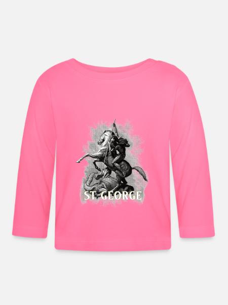 Heiliger Georg Drachentöter - Baby Bio-Langarmshirt - Azalea