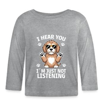 Cockapoo disant chiens drôle Cockapoo cadeau - T-shirt manches longues bio Bébé - gris chiné - Devant