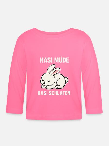 Hasi müde – Hasi schlafen - Baby Bio-Langarmshirt - Azalea