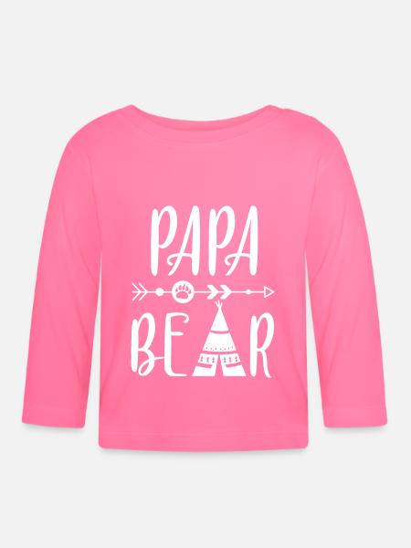 Papa Bear - Baby Bio-Langarmshirt - Azalea