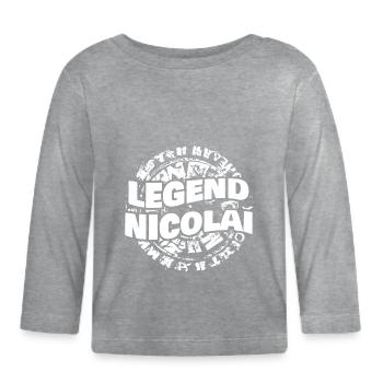 Homme Nicolai - T-shirt manches longues bio Bébé - gris chiné - Devant