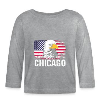 Chicago - T-shirt manches longues bio Bébé - gris chiné - Devant