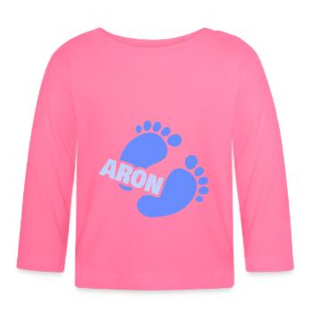 Birth Aron - Organic Baby Long Sleeve T-Shirt - azalea - Front