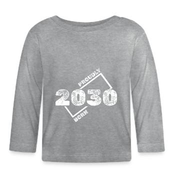 Gift Idea 2030 - Organic Baby Long Sleeve T-Shirt - heather grey - Front