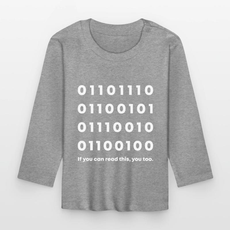 Nerd in binary code Organic Baby Long Sleeve T-Shirt