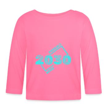 Born in 2030 - Organic Baby Long Sleeve T-Shirt - azalea - Front