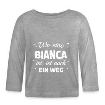 Bianca Name Spruch Design für stolze Biancas - Baby Bio-Langarmshirt - Grau meliert - Vorne