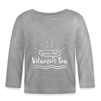 gimme que vitamine mer Design - T-shirt manches longues bio Bébé - gris chiné - Devant