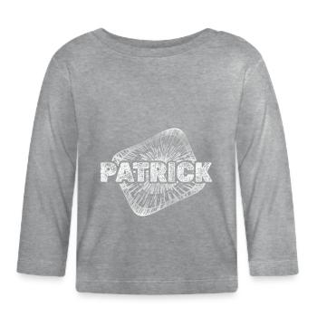 Geschenk für Patrick - Baby Bio-Langarmshirt - Grau meliert - Vorne