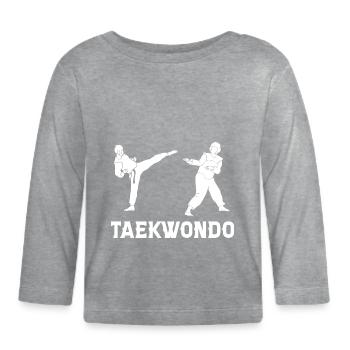 Taekwondo - T-shirt manches longues bio Bébé - gris chiné - Devant