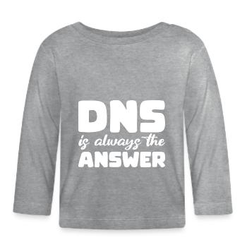 DNS is always the answer - Baby Bio-Langarmshirt - Grau meliert - Vorne