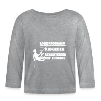 Vorname Thomas - Baby Bio-Langarmshirt - Grau meliert - Vorne