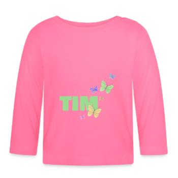 Tim - Baby Bio-Langarmshirt - Azalea - Vorne