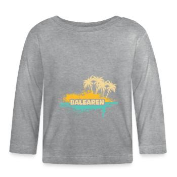 Balearic Islands Holidays - Organic Baby Long Sleeve T-Shirt - heather grey - Front