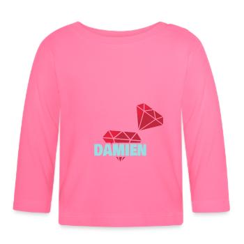 Précieux Damien - T-shirt manches longues bio Bébé - rose azalée - Devant