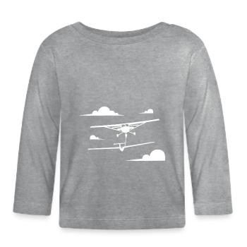 Sailplane Pilot Evolution Flying Glider Aviation - Organic Baby Long Sleeve T-Shirt - heather grey - Front