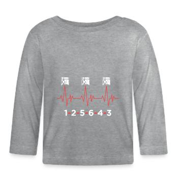 V6 Herzschlag Design für Sechszylinder Autofans - Baby Bio-Langarmshirt - Grau meliert - Vorne