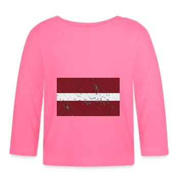 Geschenk für Lettland - Baby Bio-Langarmshirt - Azalea - Vorne