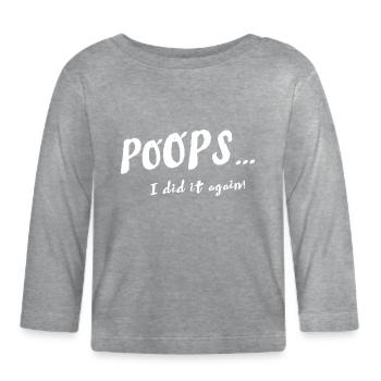Baby gift funny baby romper infant - Organic Baby Long Sleeve T-Shirt - heather grey - Front