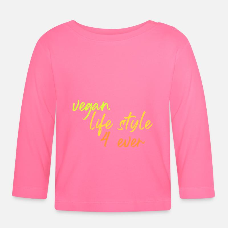 mode de vie végétalien 4 ever - T-shirt manches longues bio Bébé - rose azalée