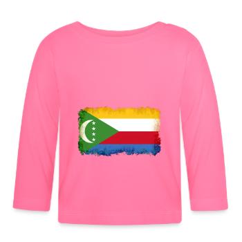 Cadeau pour les Comores - T-shirt manches longues bio Bébé - rose azalée - Devant