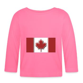 Kanada Flagge - Baby Bio-Langarmshirt - Azalea - Vorne