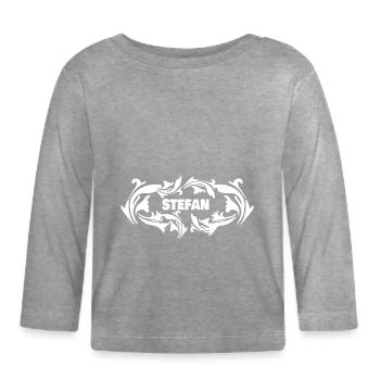 Name Stefan - Organic Baby Long Sleeve T-Shirt - heather grey - Front
