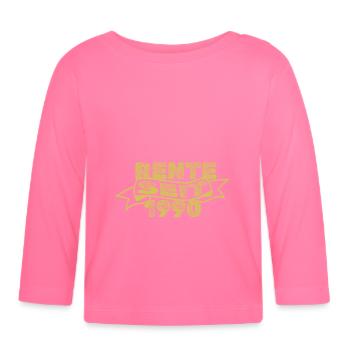 1990 - T-shirt manches longues bio Bébé - rose azalée - Devant