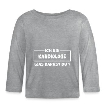 Profession: Cardiologist - Organic Baby Long Sleeve T-Shirt - heather grey - Front
