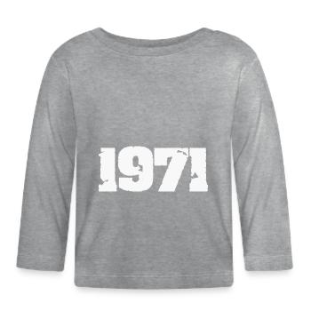 1971 - Organic Baby Long Sleeve T-Shirt - heather grey - Front