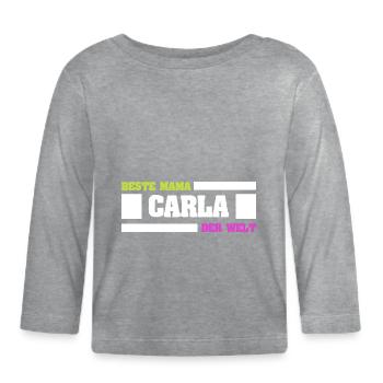 Carla : Mère - T-shirt manches longues bio Bébé - gris chiné - Devant