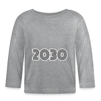 2030 - T-shirt manches longues bio Bébé - gris chiné - Devant