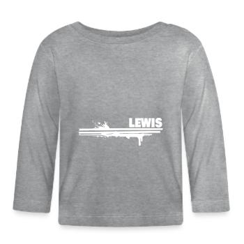 Splash of color Lewis - Organic Baby Long Sleeve T-Shirt - heather grey - Front