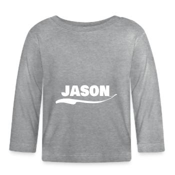 Cadeau pour Jason - T-shirt manches longues bio Bébé - gris chiné - Devant