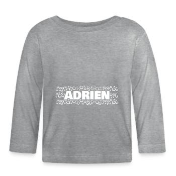 Vorname Adrien - Baby Bio-Langarmshirt - Grau meliert - Vorne