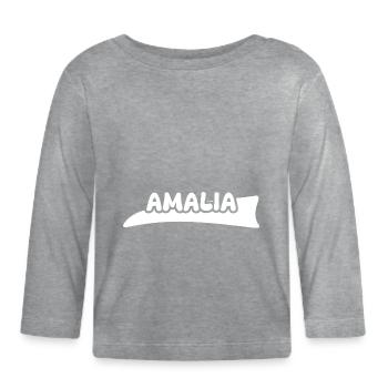 Amalia comme prénom - T-shirt manches longues bio Bébé - gris chiné - Devant