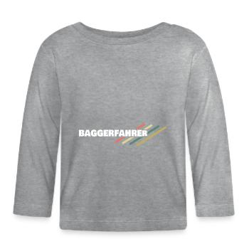 Excavator Operator - Organic Baby Long Sleeve T-Shirt - heather grey - Front