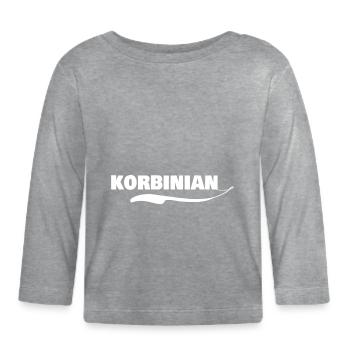 First name korbinian - Organic Baby Long Sleeve T-Shirt - heather grey - Front